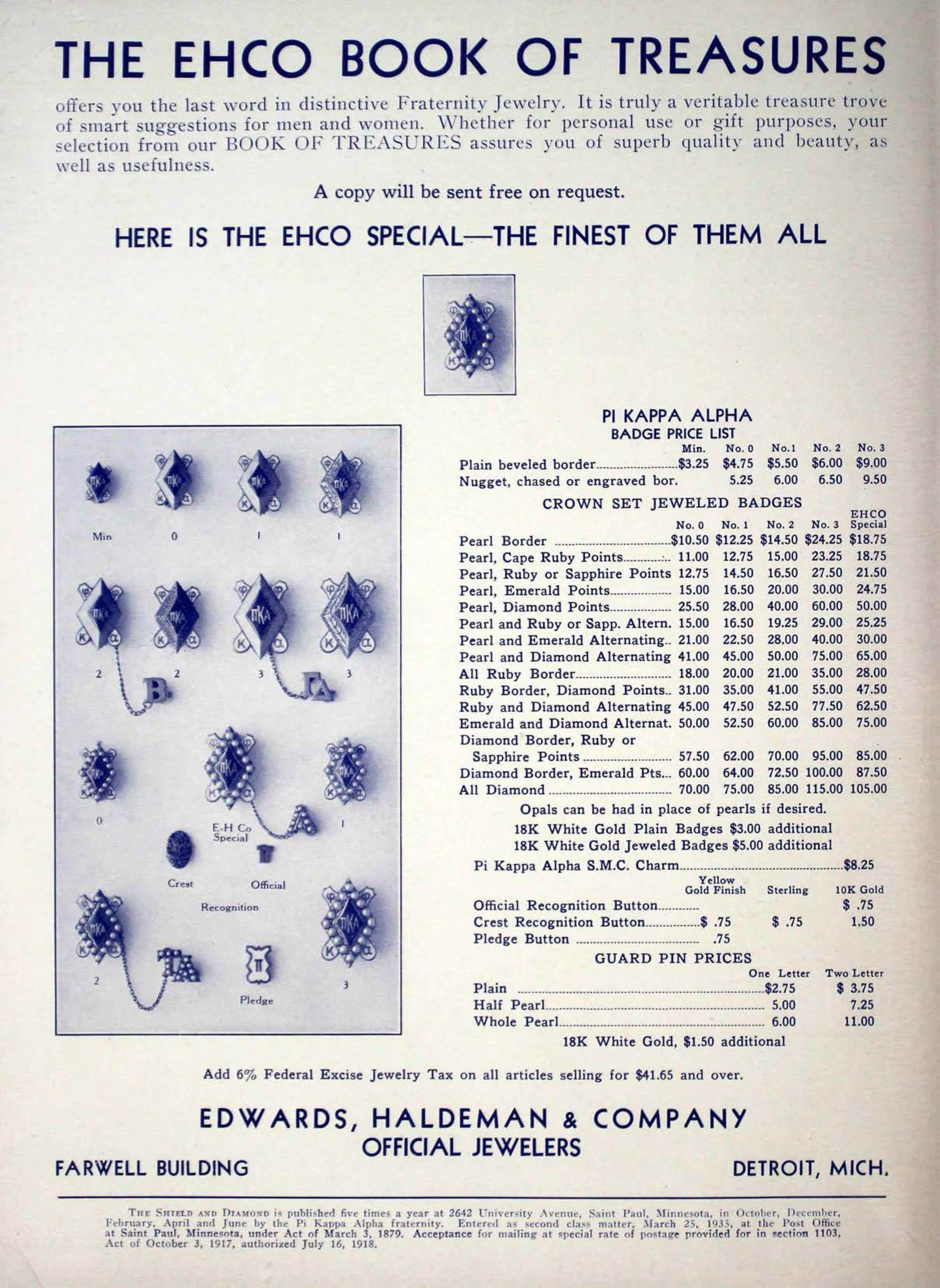 Edwards, Haldeman & Company Advertisement, December 1935